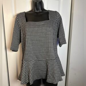 Lane Bryant - *Plus Size* Black and white houndstooth blouse - Size 18/20